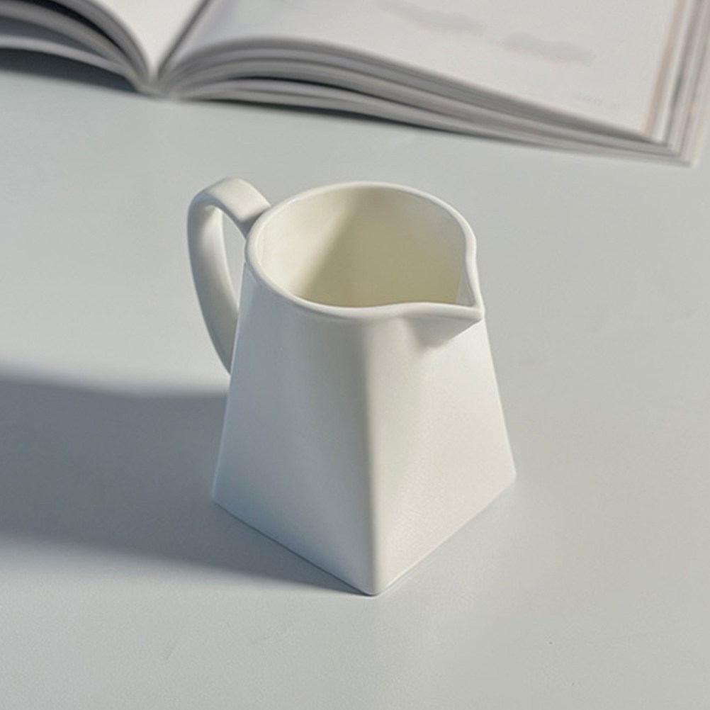 Coffee Tea Jug - 230Ml Pure White Mini Ceramic Creamer