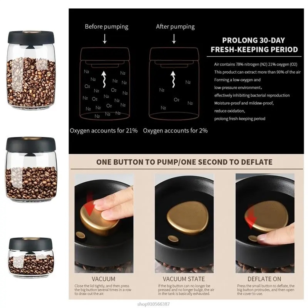 1pack Coffee Bean Storage Cont - Tea Coffee Sugar Container 评论和价格