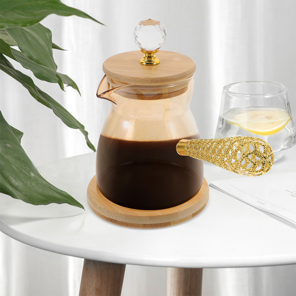2Pcs Elegant Golden Glass Turk - Coffee Tea Decanter 评论和价格