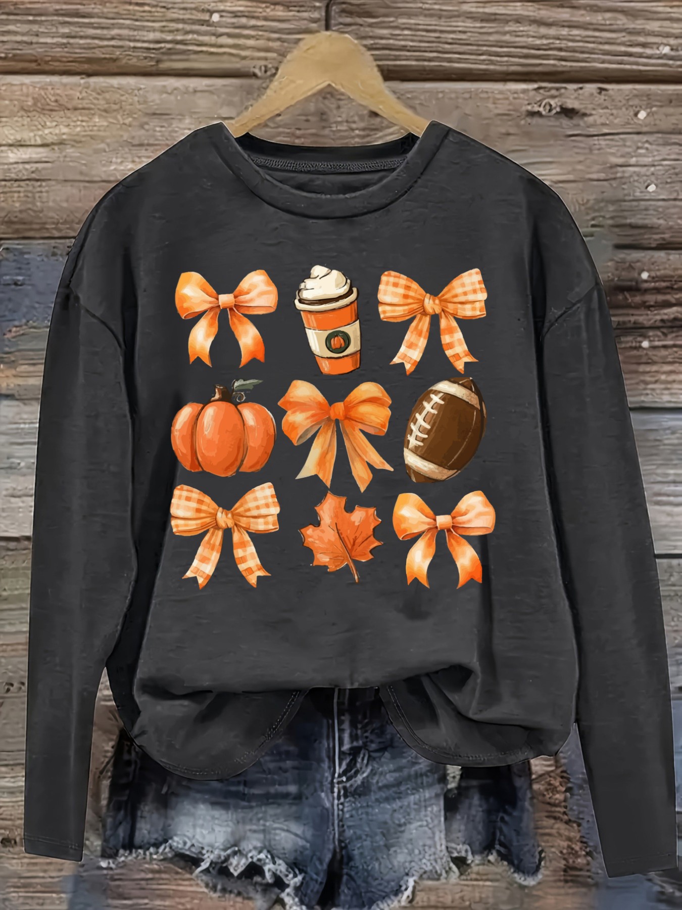 Women's Casual Long Sleeve Cre - Coffee&Tea House Opinie 评论和价格