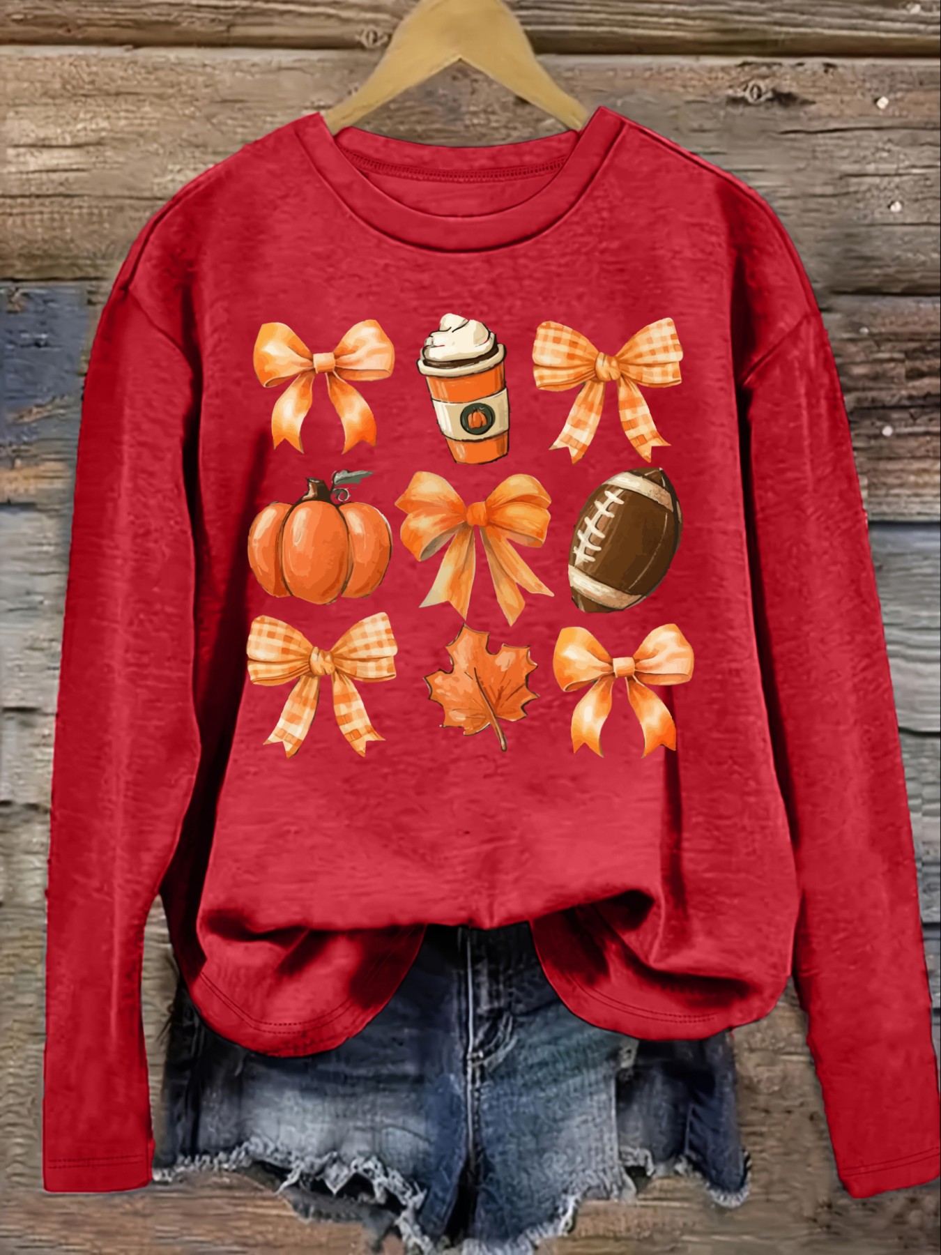 Women's Casual Long Sleeve Cre - Coffee&Tea House Opinie 评论和价格