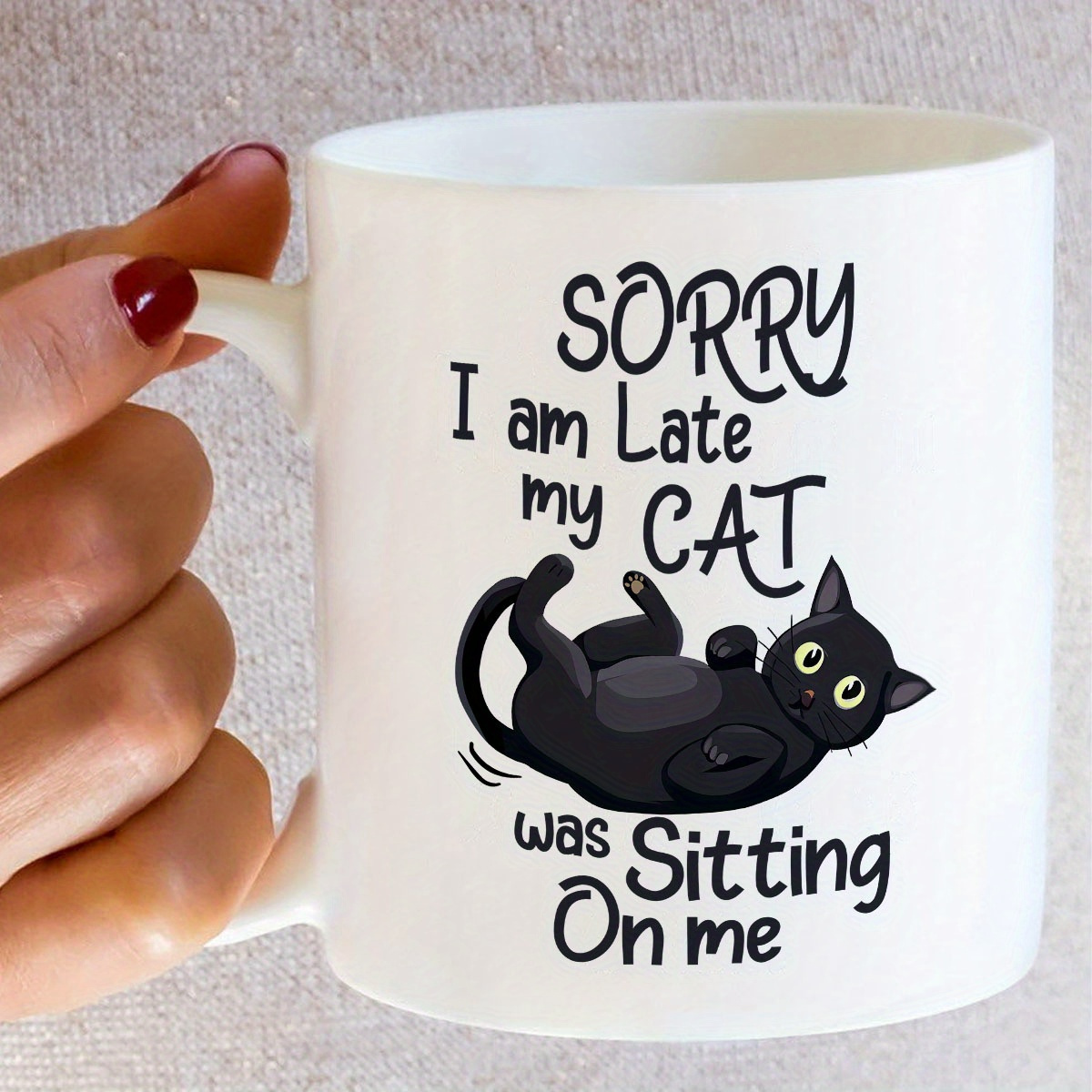 1 Funny Cat Shaped Ceramic Mug - Coffee Tea With Me 评论和价格