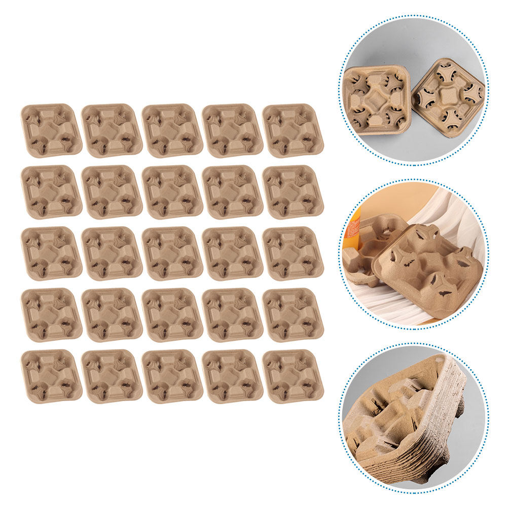 25Pcs Four-Cup Paper Pulp Hold - Coffee Tea Drinks 评论和价格
