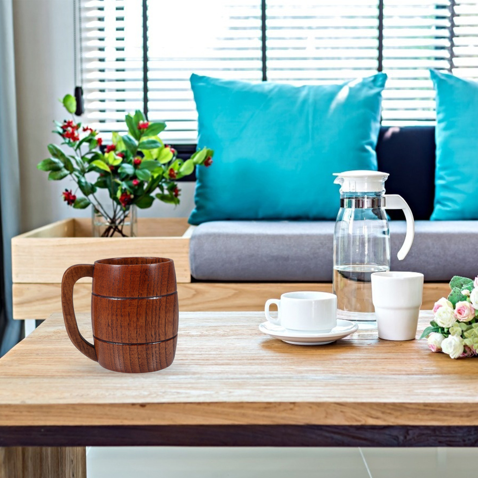 Wooden Beer Coffee Mug Water C - Coffee Tea Drinks 评论和价格